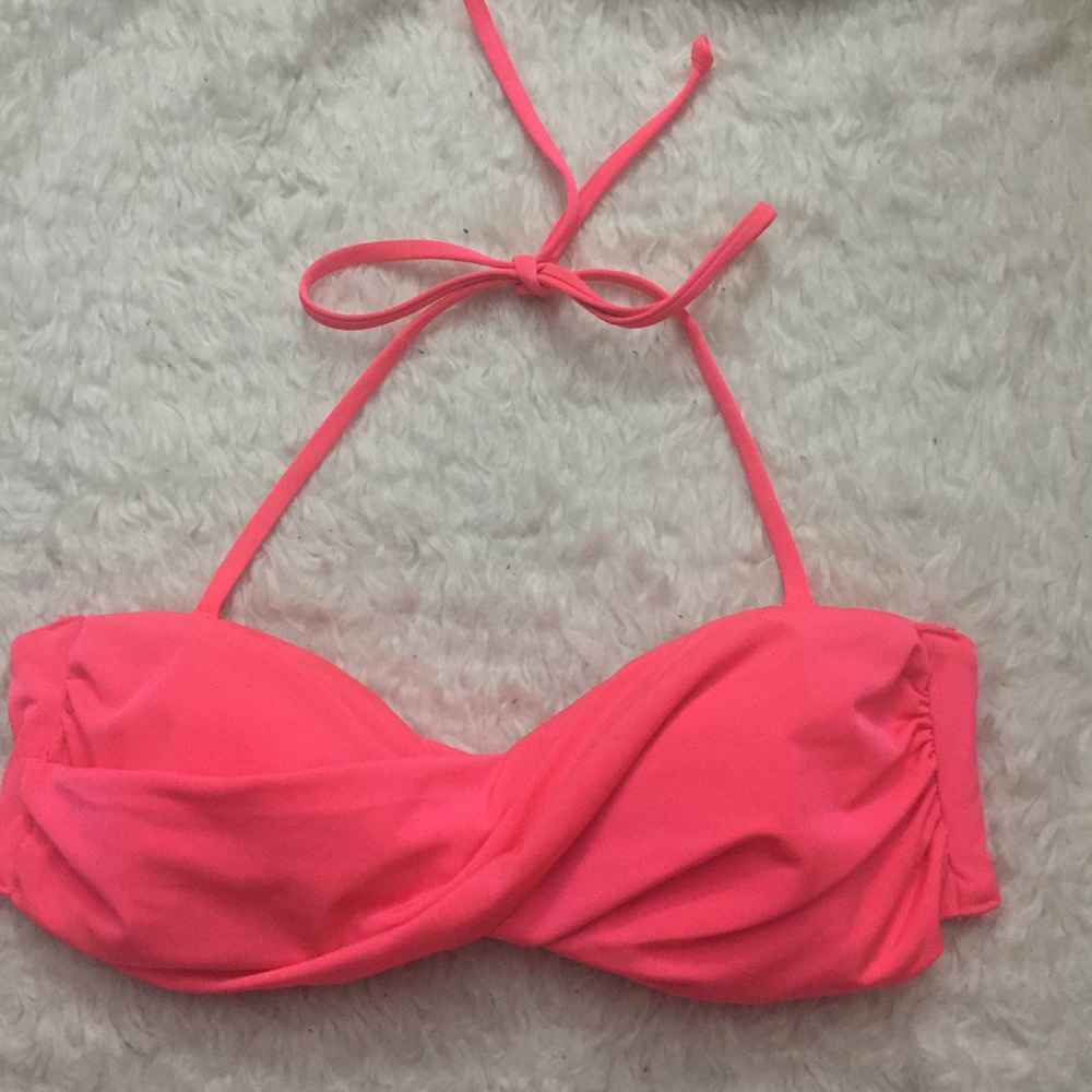 🔥 neon pink twist Bandeau bikini top - Picture 2 of 6
